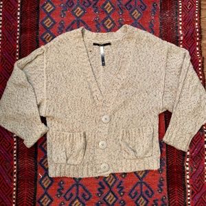 Kensie Oversized Sweater Cardigan Beige Brown
